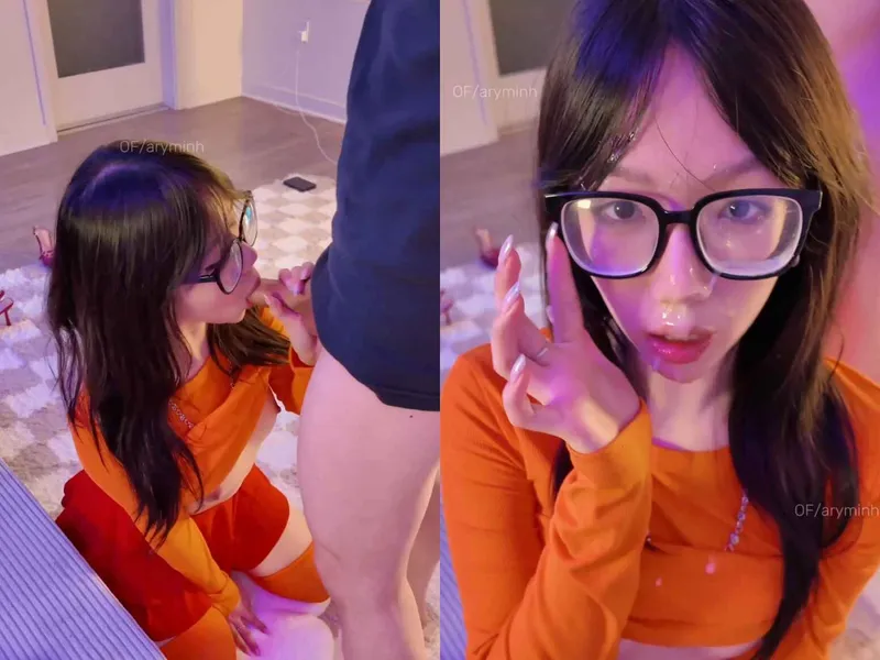 Aryminh mút chuối như chưa từng được bú